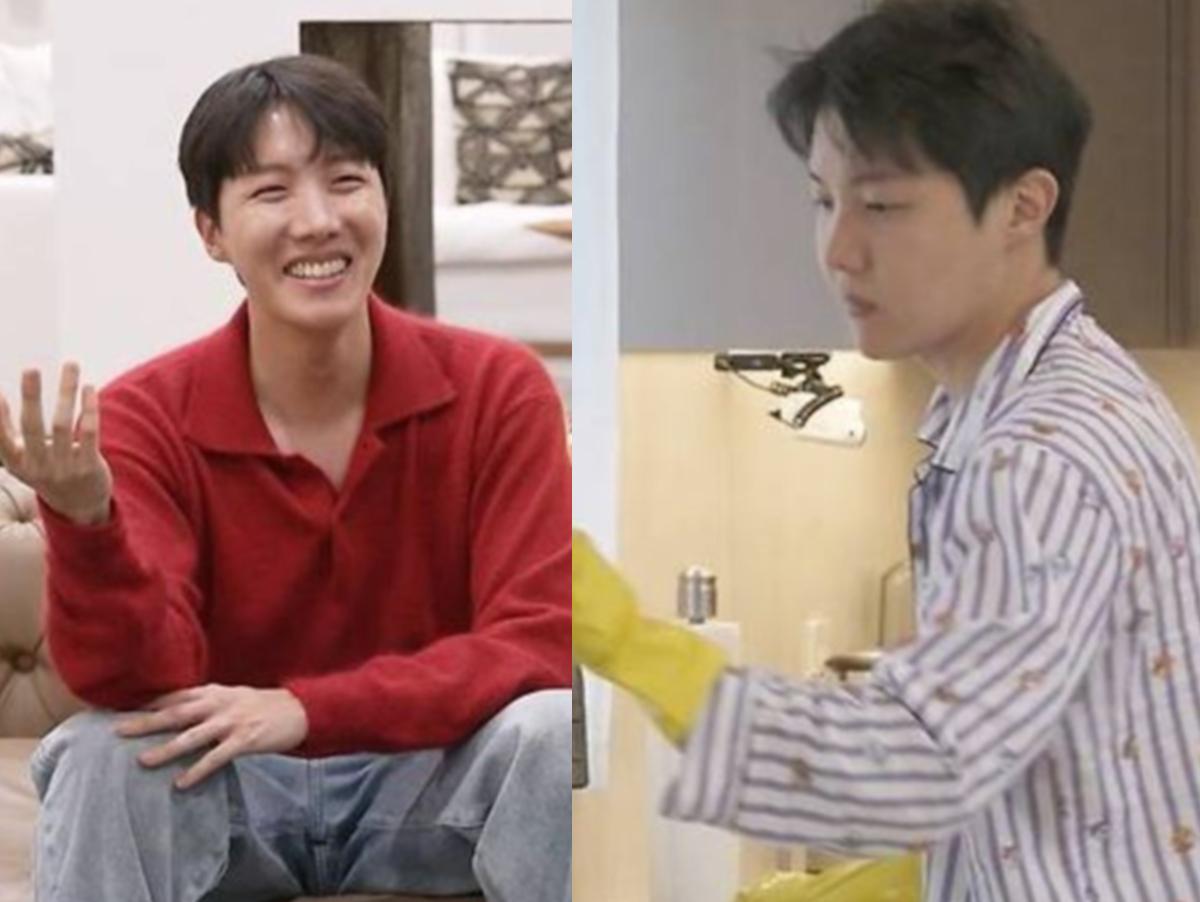 Vista da sala de estar da mansão de J-Hope em Los Angeles.