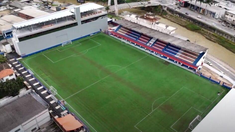 Imagem aérea do Estádio Augusto Bauer