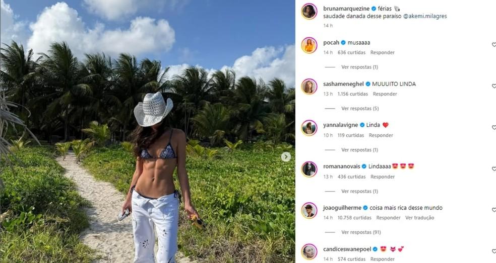 Bruna Marquezine recebeu elogios ao postar fotos de viagem