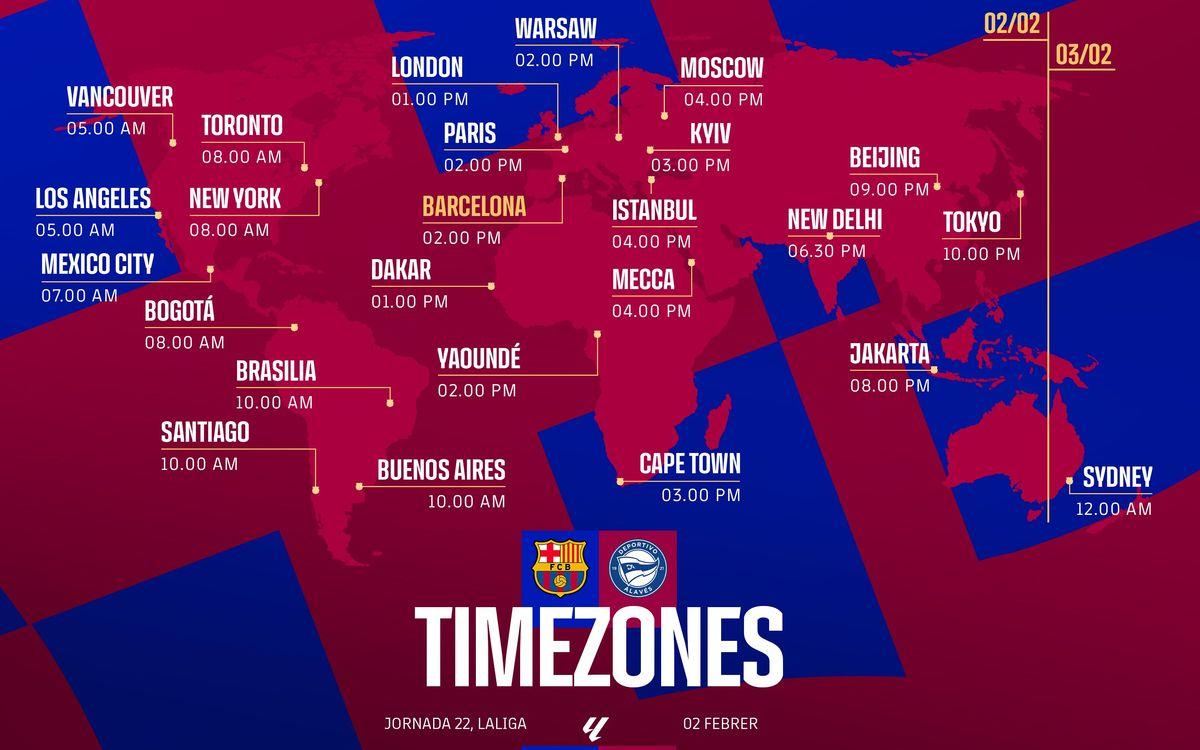 Horários internacionais do jogo