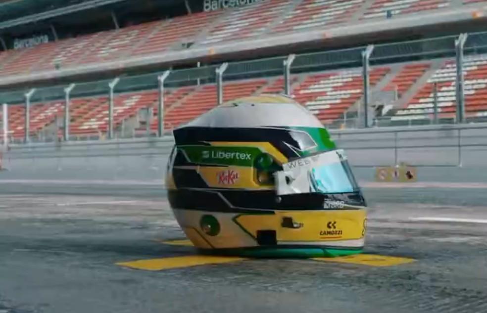 Capacete que Gabriel Bortoleto usará na sua primeira temporada na Fórmula 1