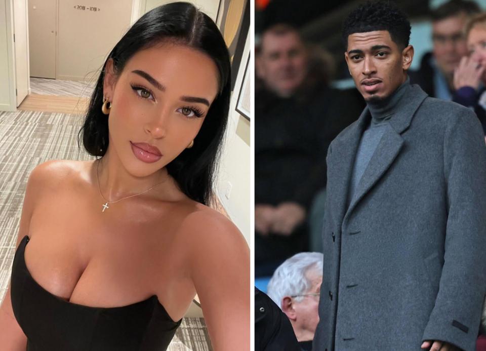 Mãe de Bellingham observando o jogo ao lado de Ashlyn Castro