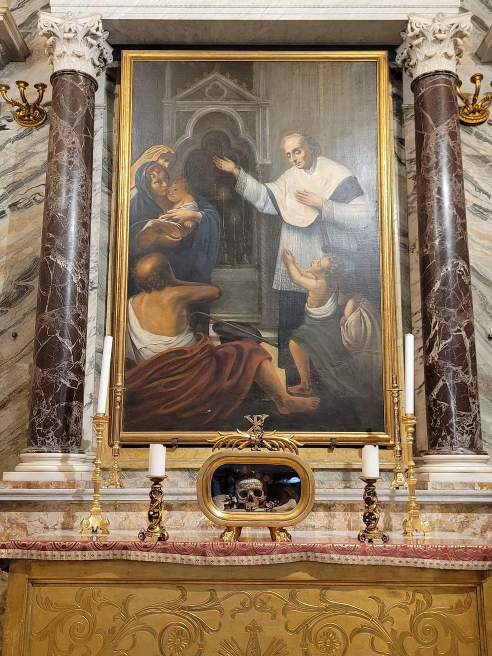 Altar dedicado a São Valentim na Basílica de Santa Maria in Cosmedin, em Roma