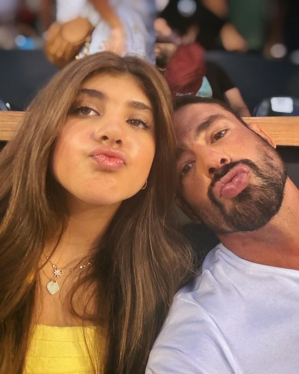 Cauã Reymond e Sofia, durante o Rio Open