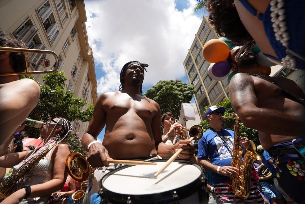 Foliões curtem o bloco Charanga do França em SP.