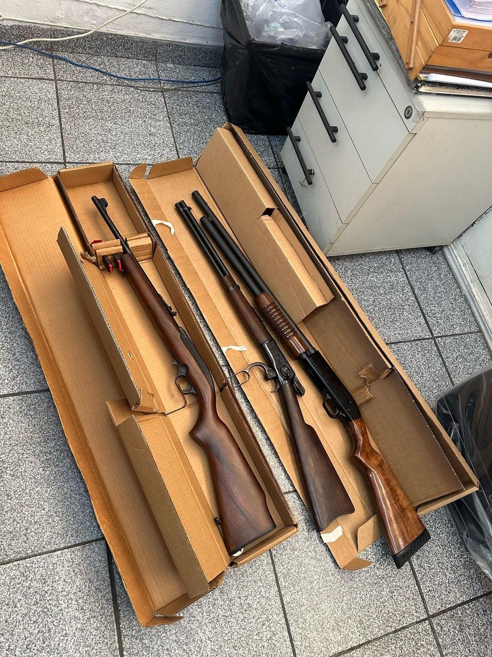 Armas apreendidas na operação sobre a tentativa de homicídio contra Aprígio