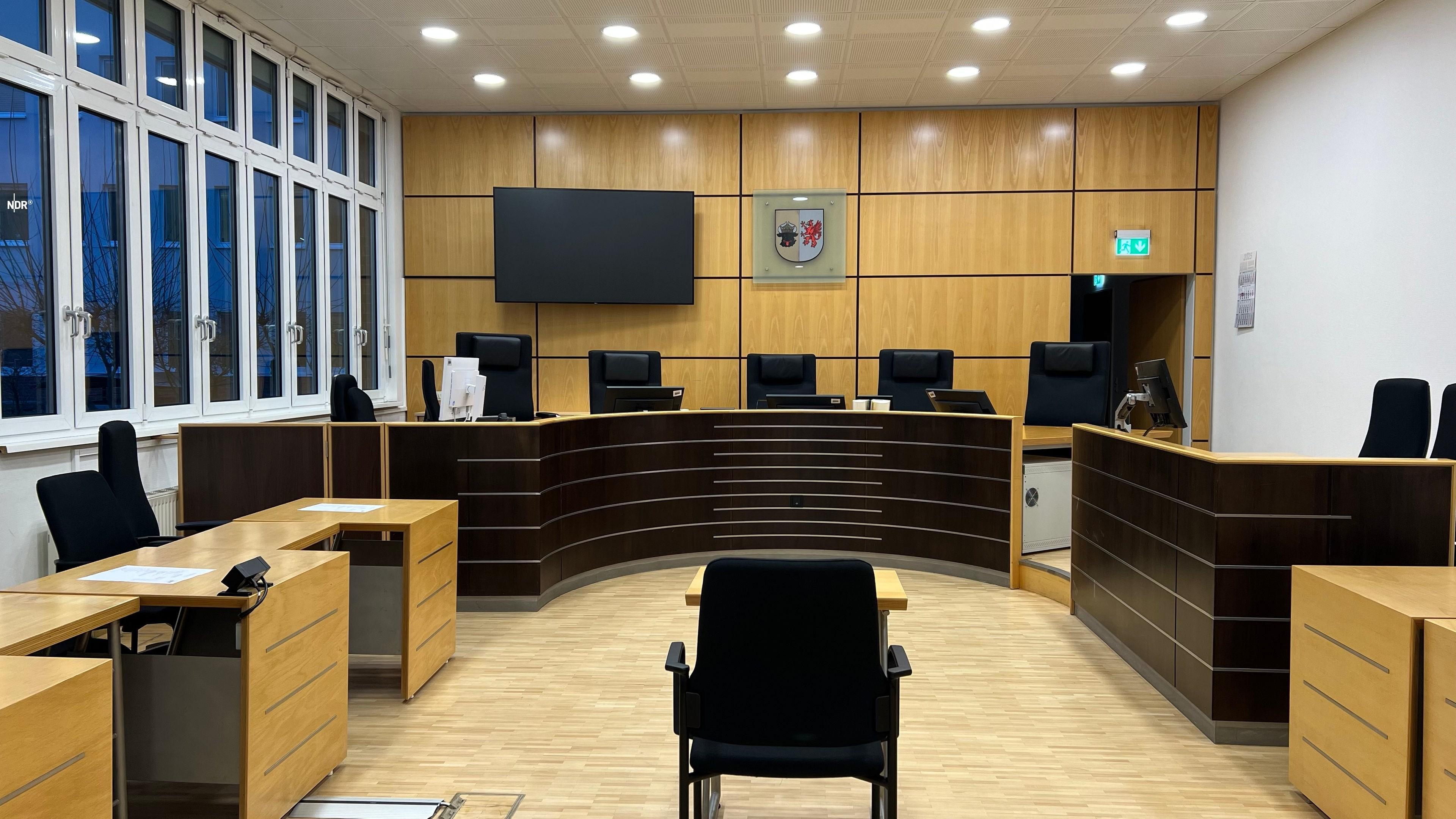 O tribunal vazio do Landgericht Stralsund