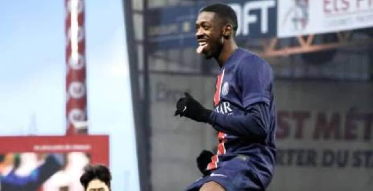 Ousmane Dembélé em ação pelo PSG