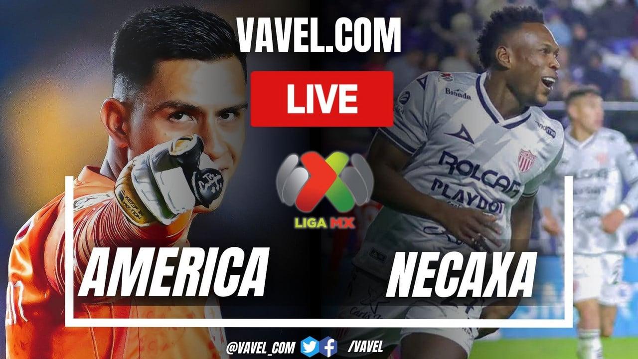 Momentos da partida entre Club América e Necaxa, onde o Necaxa venceu o América por 2-3 na Liga MX