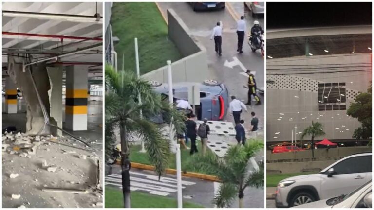 Motorista perde controle e cai com carro do terceiro andar de estacionamento em shopping de Fortaleza