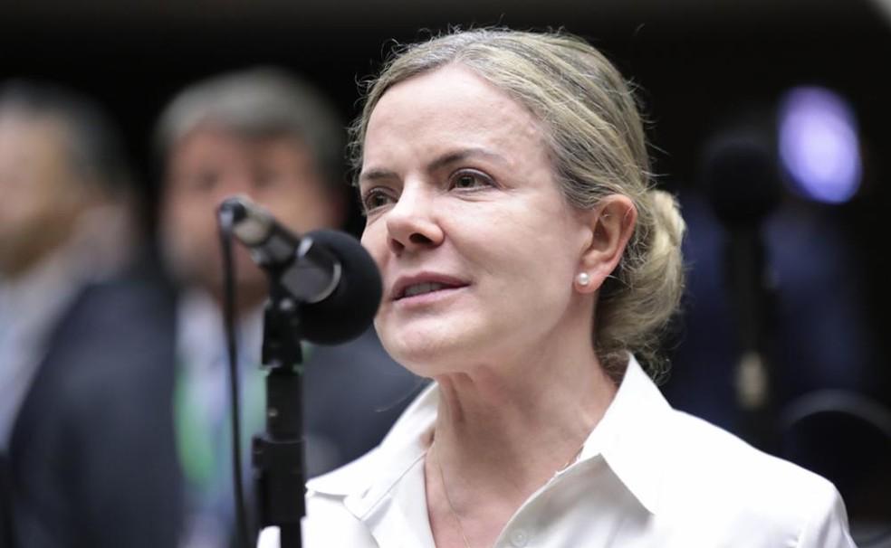 Presidente do PT, deputada Gleisi Hoffmann (PT-PR)
