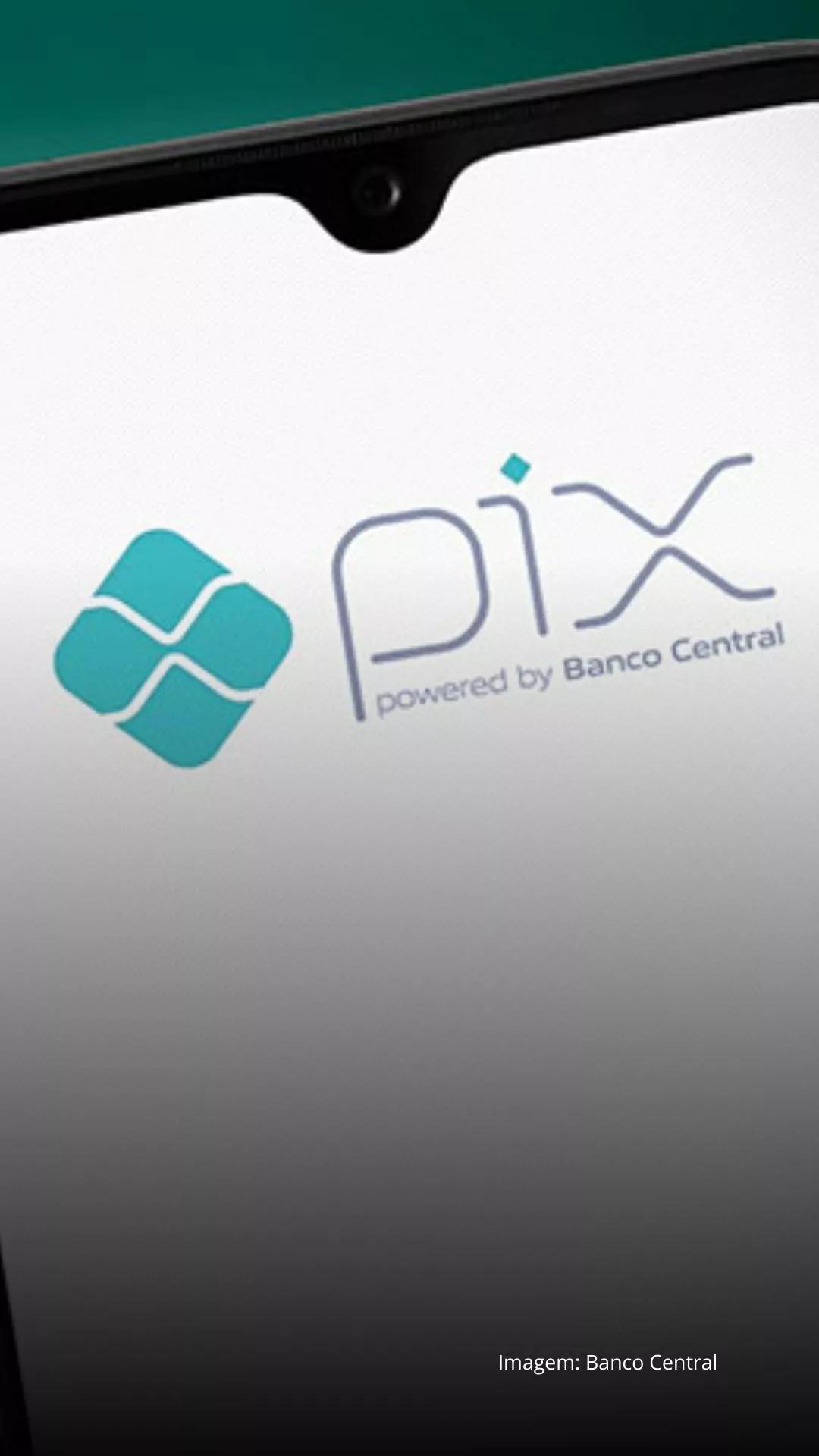 Imagem celular com logo do Pix.