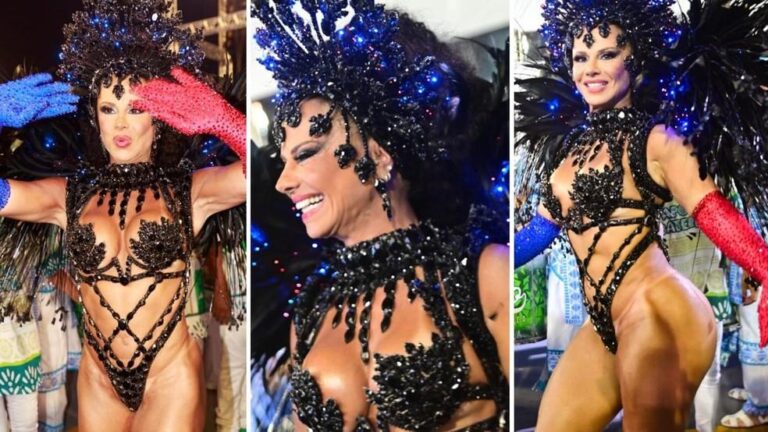 Viviane Araújo brilha como rainha de bateria da Mancha Verde no Carnaval 2025