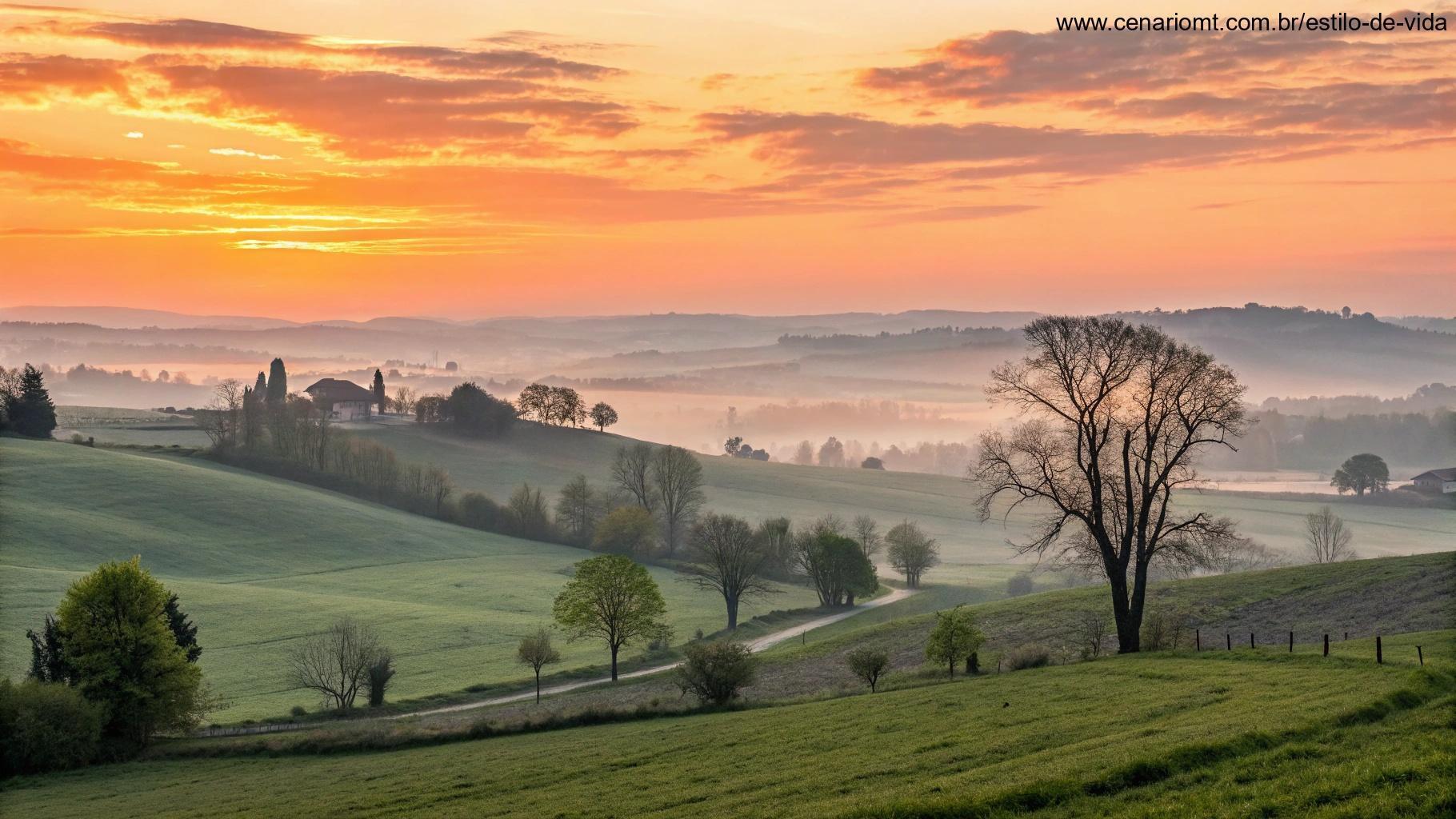 Nascer do sol dourado trazendo bênçãos para o mês de março.
