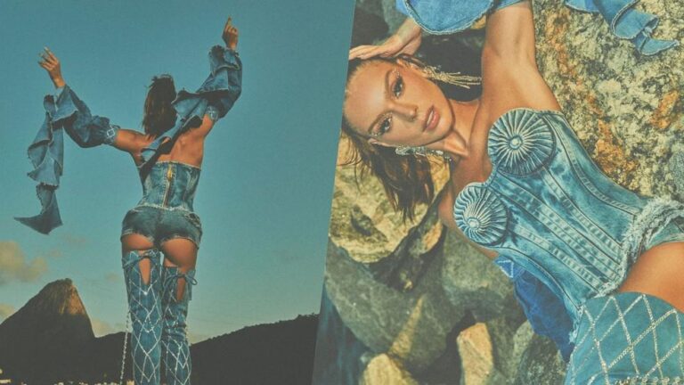 Giovanna Lancellotti brilha no Carnaval com look de jeans e aprova título de ‘primeira-dama da Sapucaí’