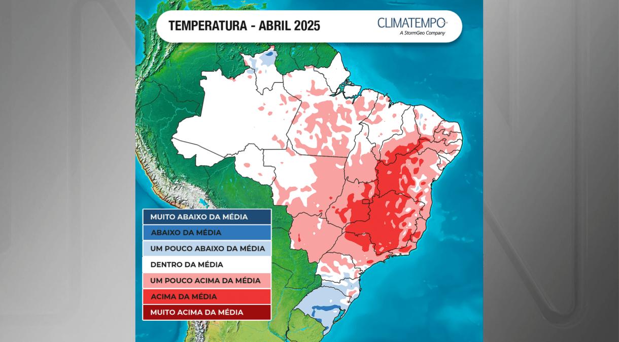 Mesmo com chuvas, temperaturas devem ficar acima da média no mês de abril
