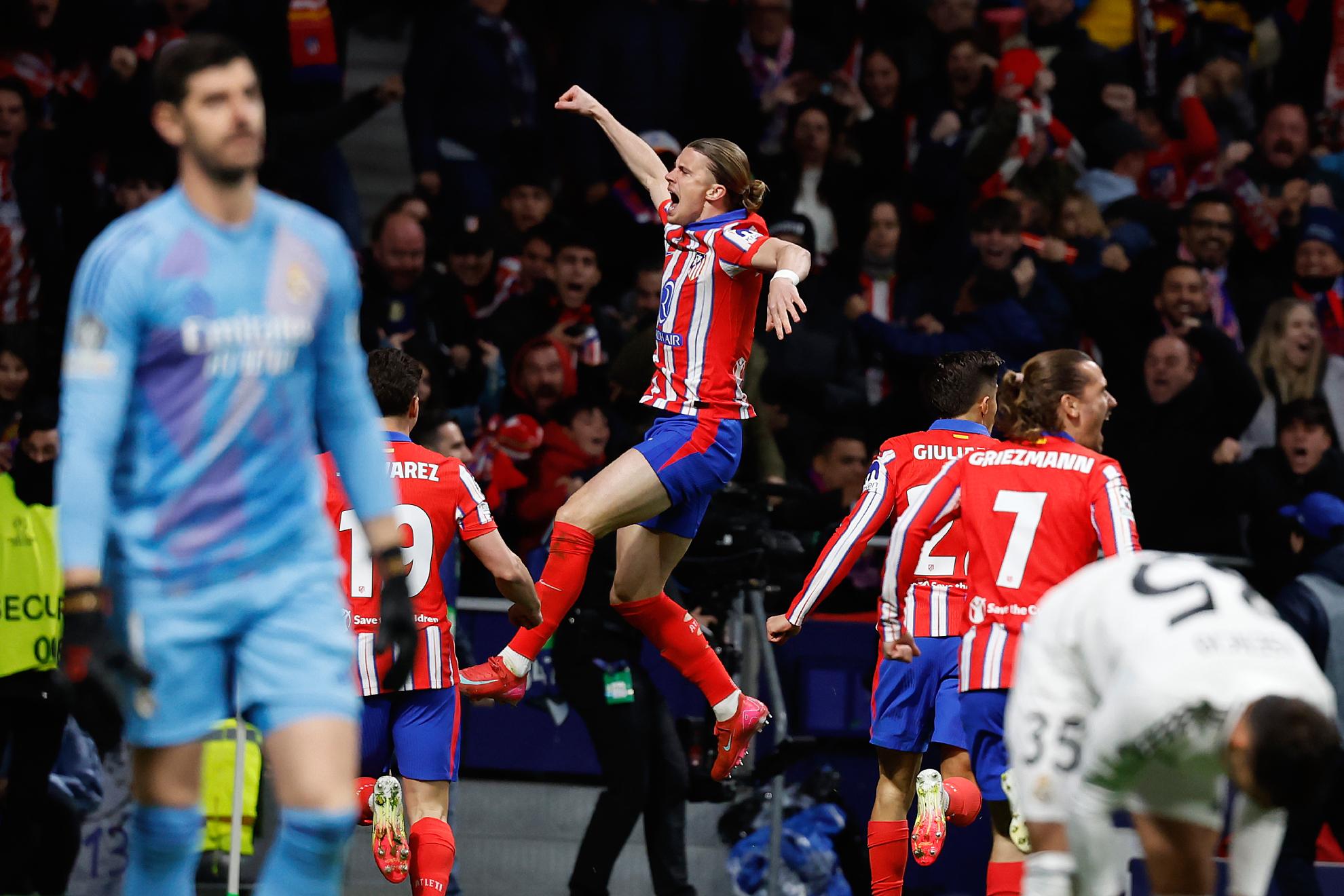 Gallagher celebra o primeiro gol do Atlético de Madrid