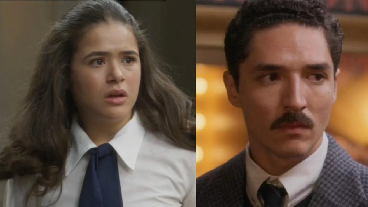 João Vitor Silva como Ronaldo e Maisa como Bia na novela Garota do Momento.