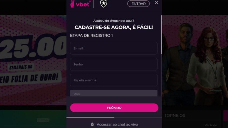 Como se cadastrar na Vbet