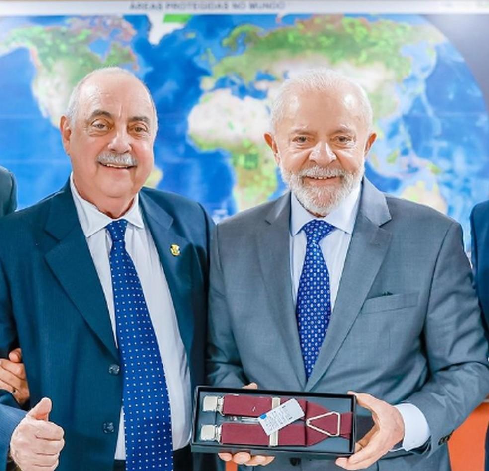 O prefeito de Belo Horizonte Fuad Noman (PSD) ao lado do presidente Lula