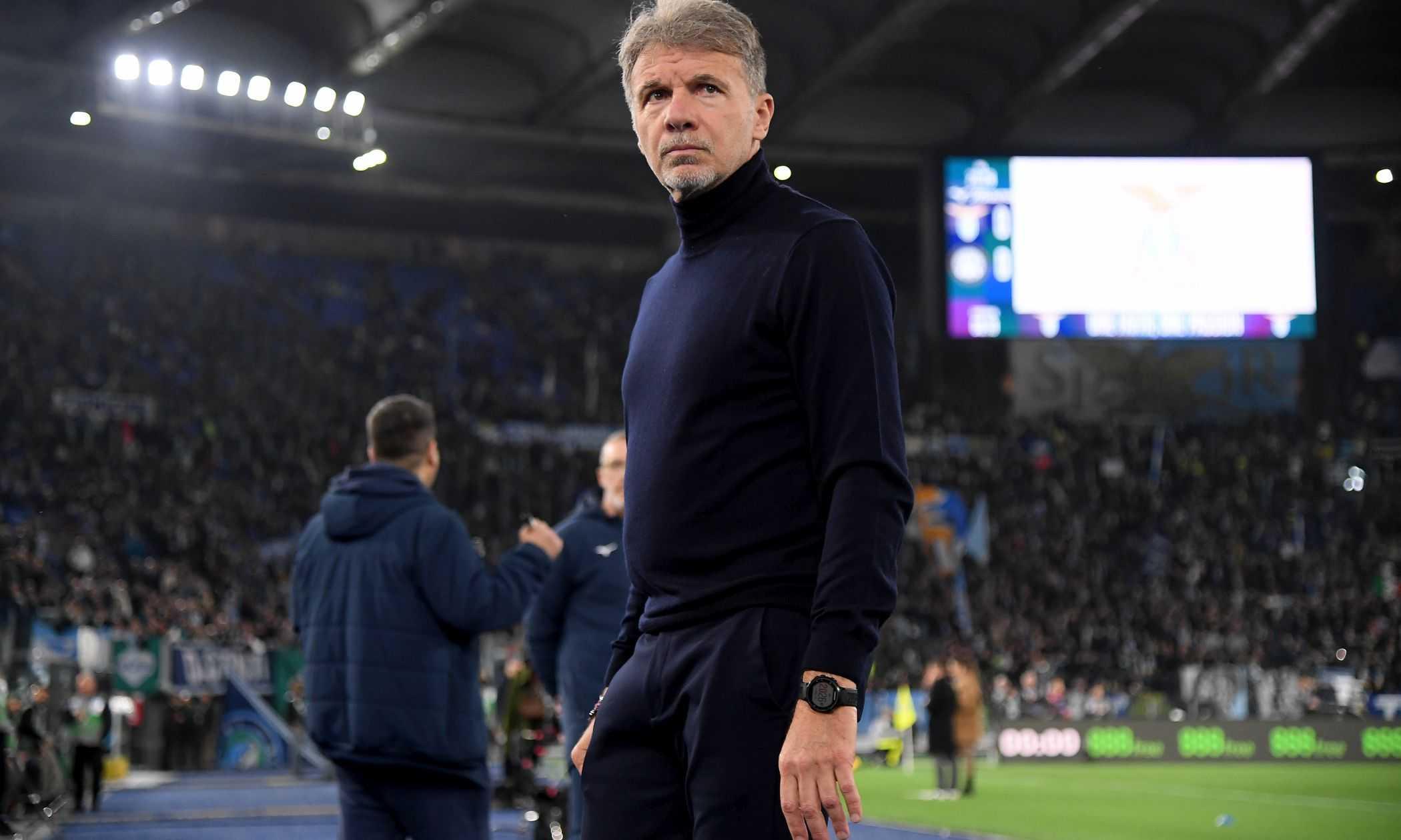 Marco Baroni, técnico da Lazio, durante coletiva.