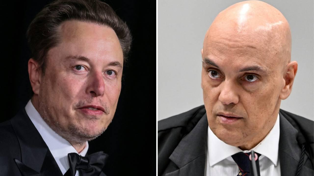Elon Musk e Alexandre de Moraes juntos em contexto de tensão judicial