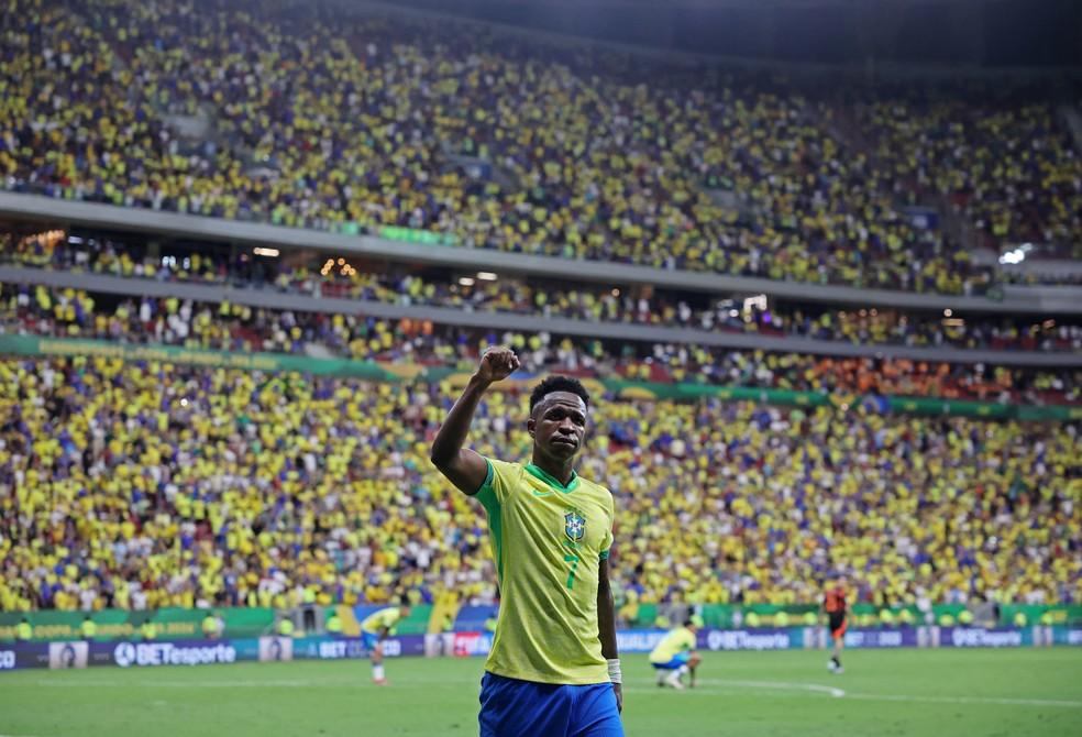 Vini Jr. durante o jogo