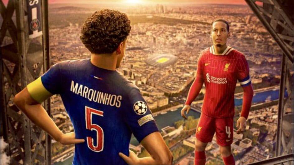 Marquinhos e Van Dijk em confronto da Champions League