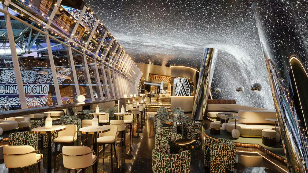 Camarote luxuoso no estádio do Real Madrid