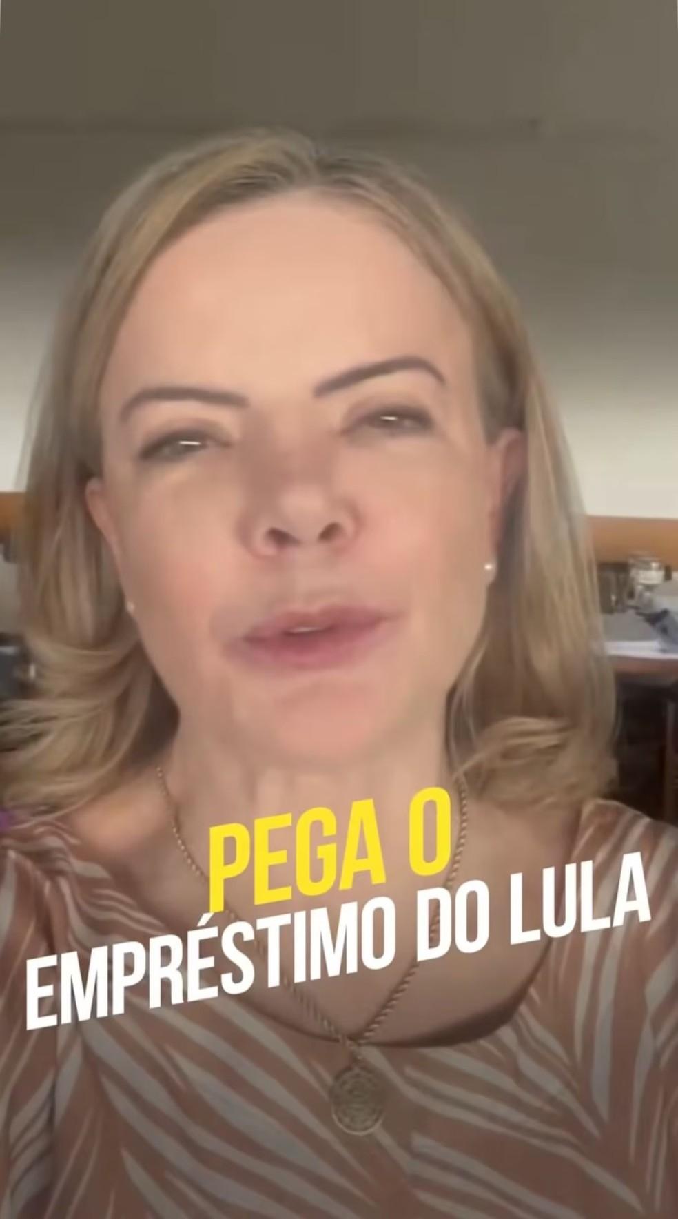 Trecho de vídeo em que Gleisi Hoffmann sugere pegar 'empréstimo do Lula'