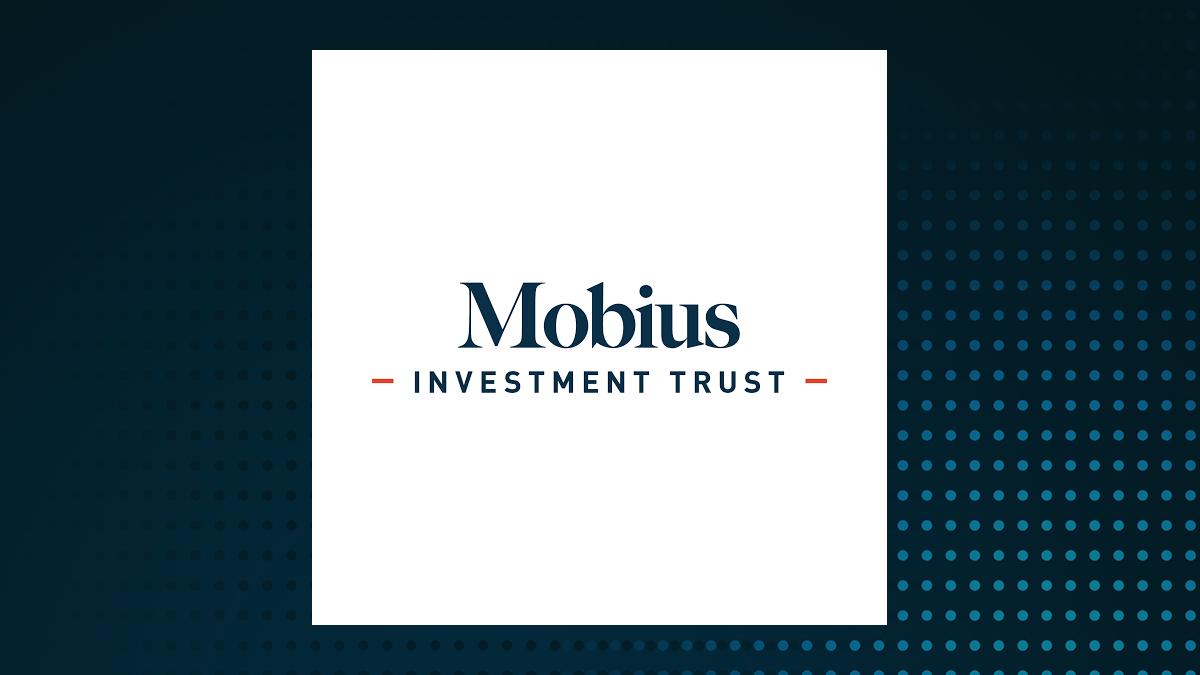 Mobius Investment Trust logo com fundo de serviços financeiros.