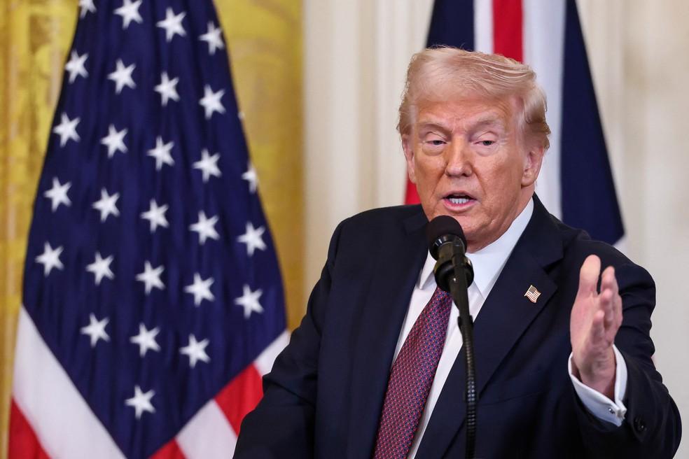 Donald Trump durante coletiva de imprensa