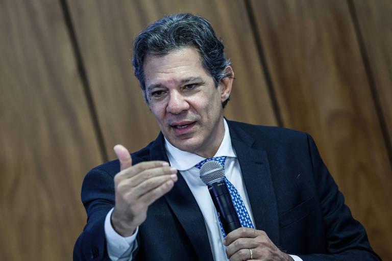 Ministro da Fazenda, Fernando Haddad em coletiva de imprensa