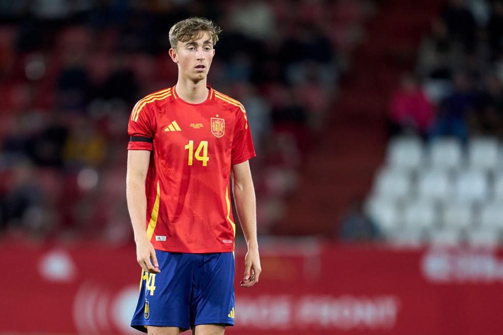 Dean Huijsen pela seleção sub-21 da Espanha.
