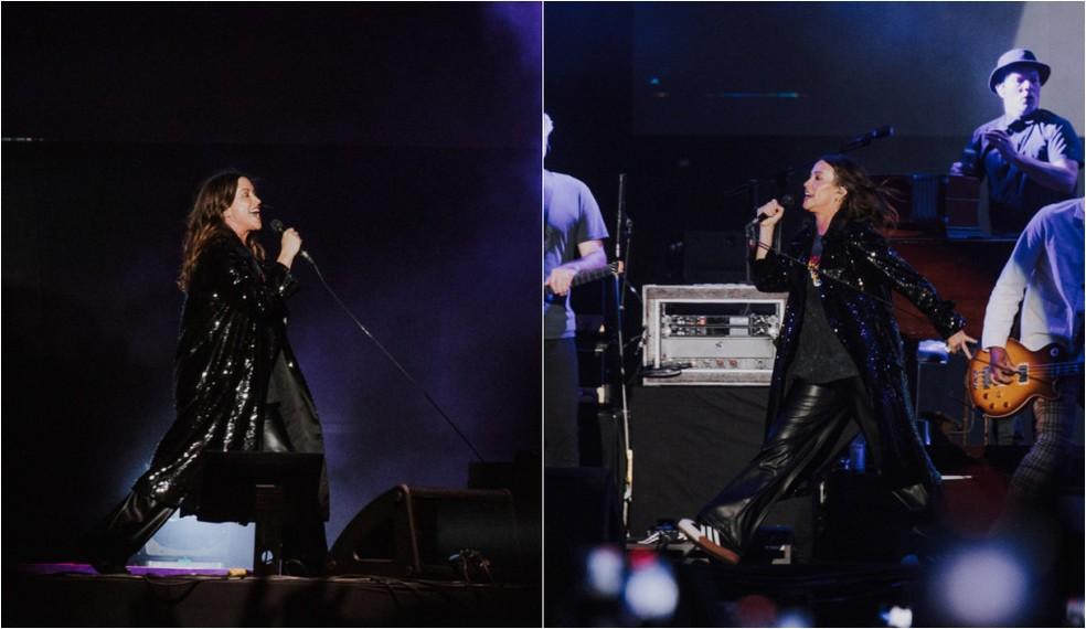 Alanis Morissette durante apresentação em São Paulo nesta terça-feira (14)