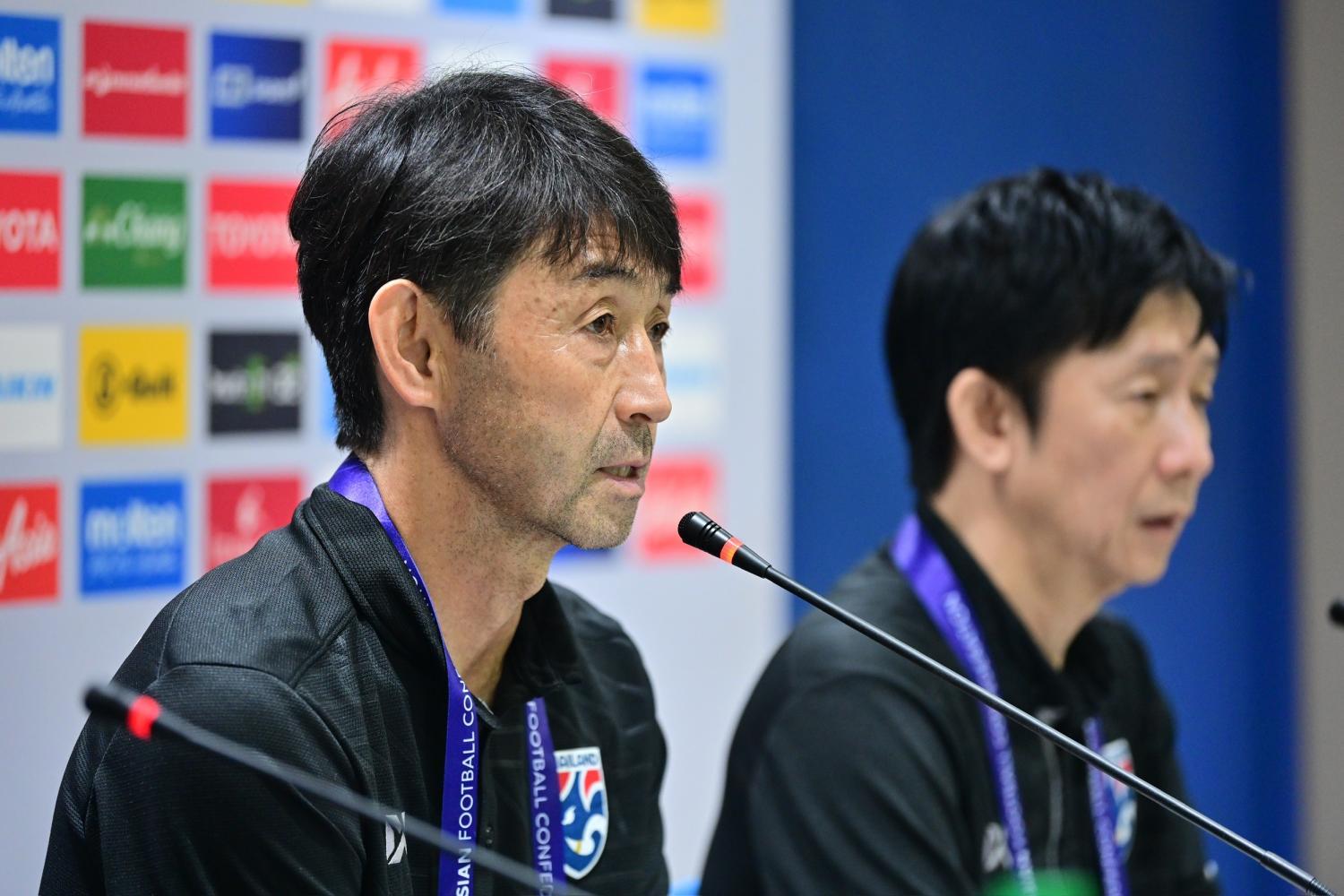 Thailand coach Masatada Ishii addresses a press conference on Monday.