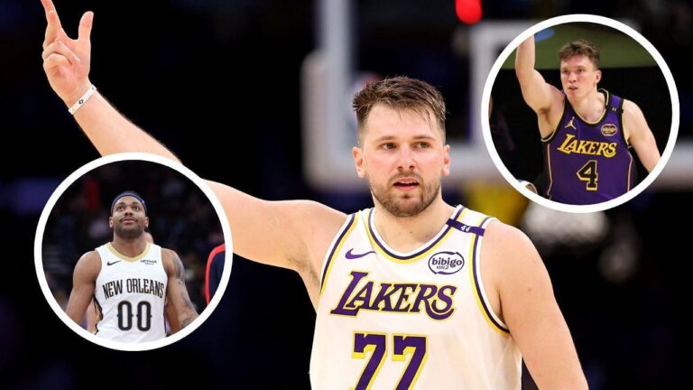 Luka Doncic Defende Dalton Knecht em Confronto com Bruce Brown