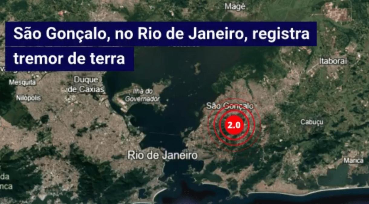 Tremor de terra registrado em São Gonçalo