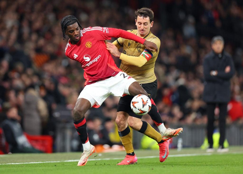 Ayden Heaven durante o jogo contra o Real Sociedad