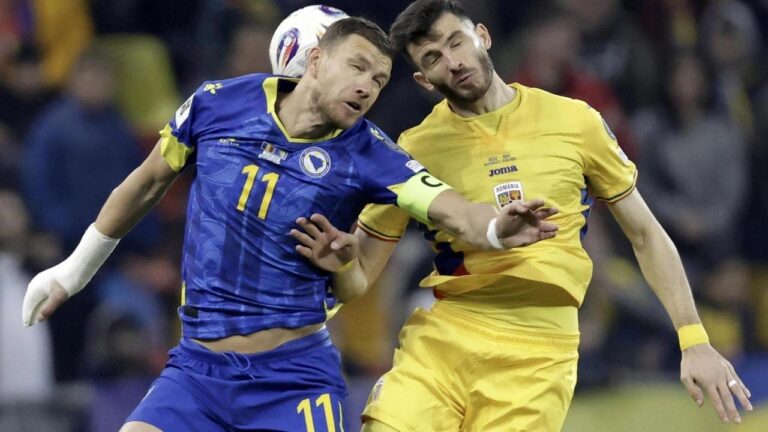 Edin Dzeko sofre lesão facial em partida das eliminatórias da Copa do Mundo 2026