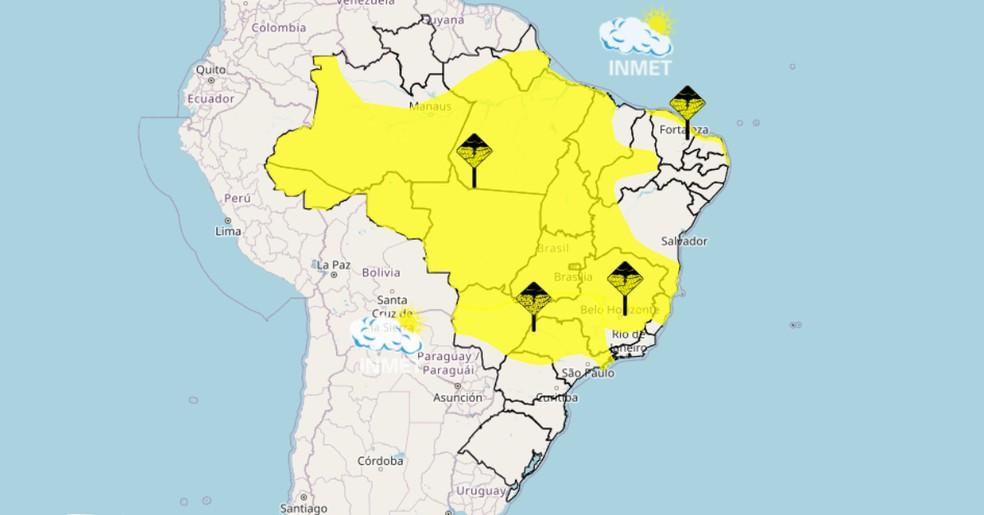 Alerta Inmet — Foto: Inmet.