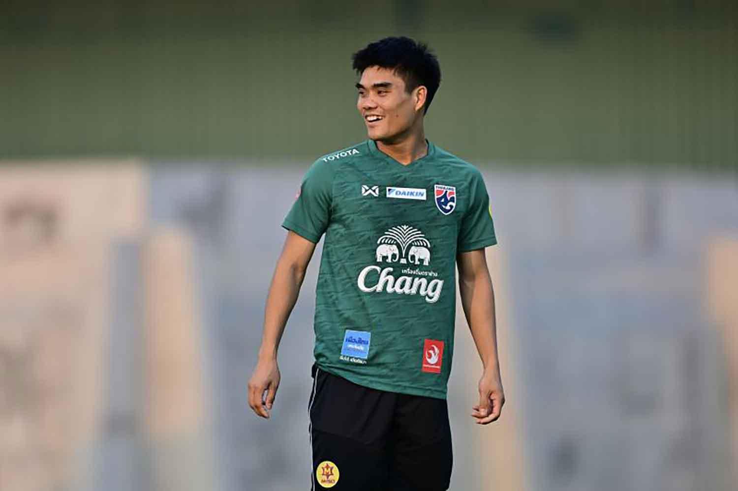 Peeradol Chamratsamee takes part in a training session.