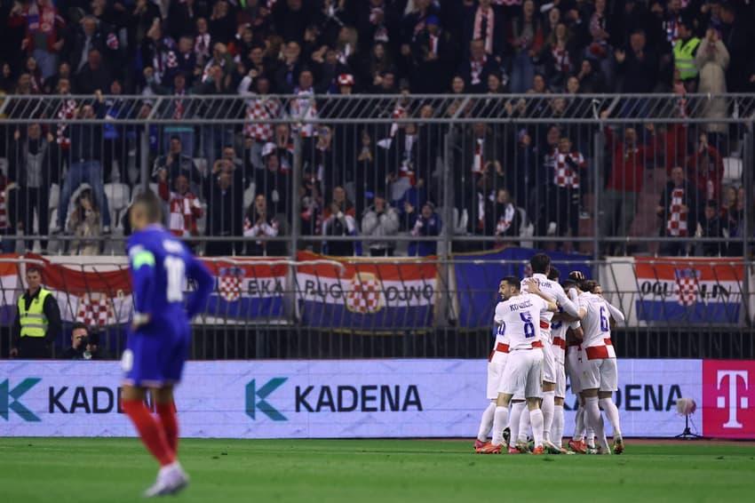 Mbappé em ação contra a Croácia