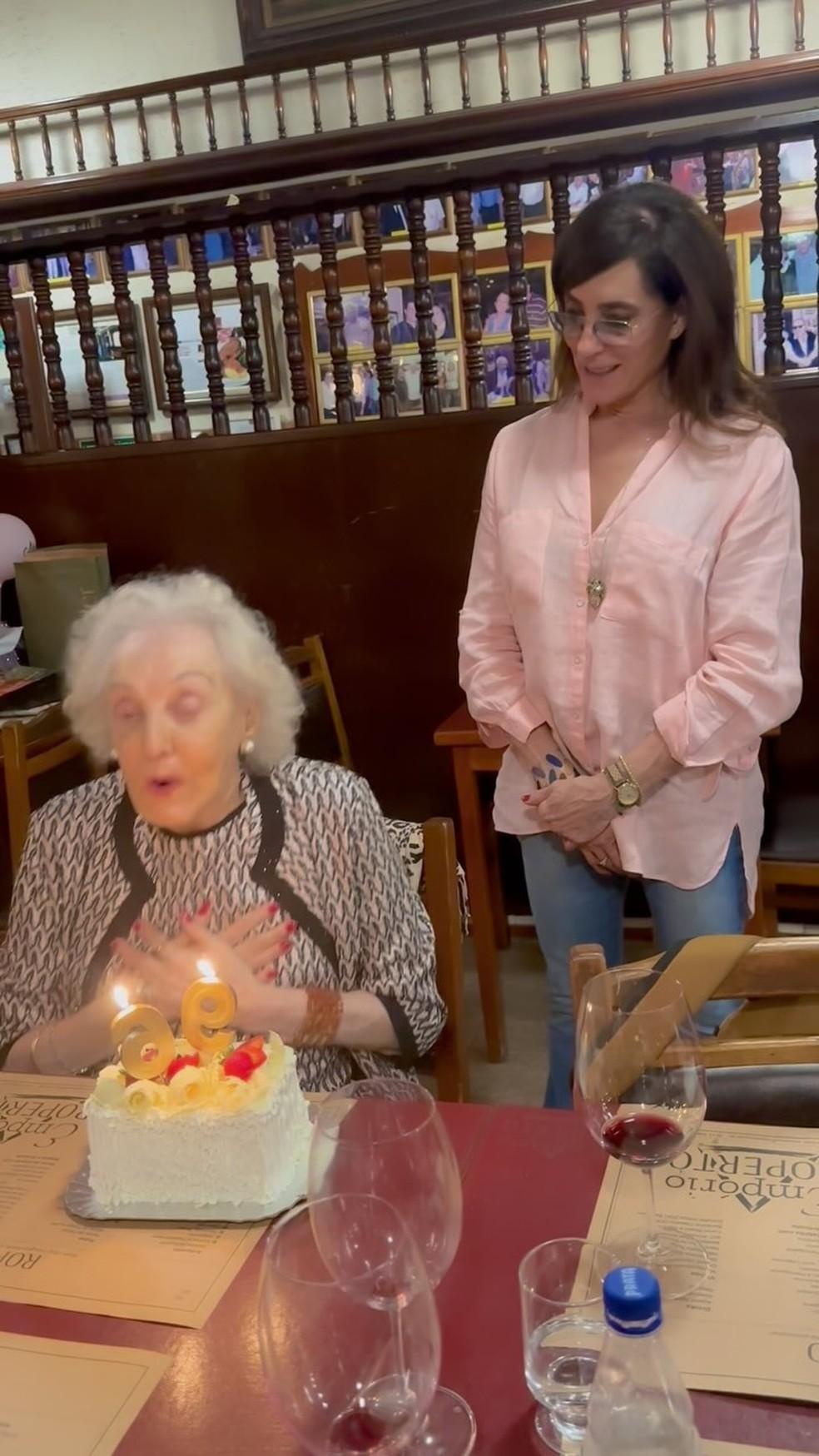 Christiane Torloni comemora os 96 anos da mãe, Monah Delacy