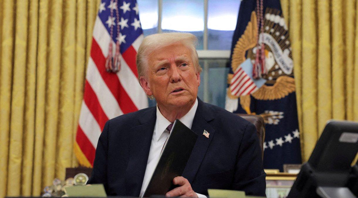 Presidente dos EUA, Donald Trump, no Salão Oval da Casa Branca.