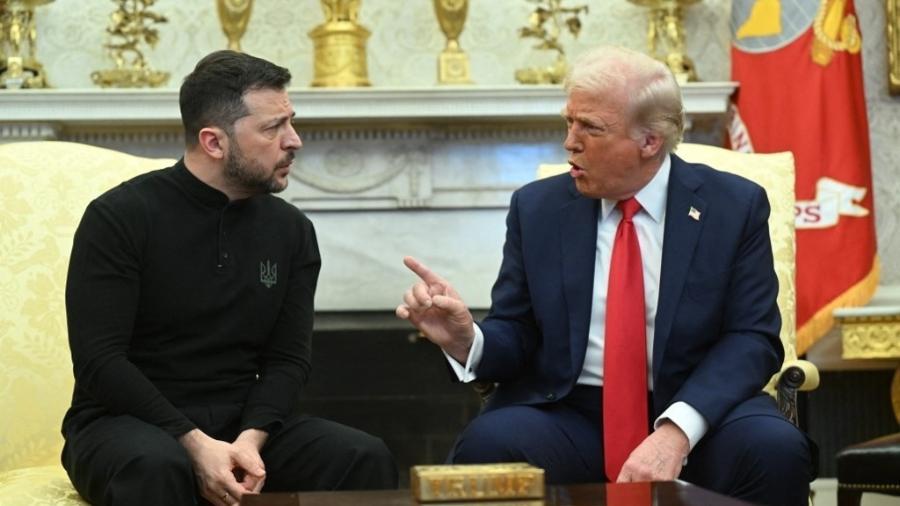 Trump e Zelensky durante o encontro