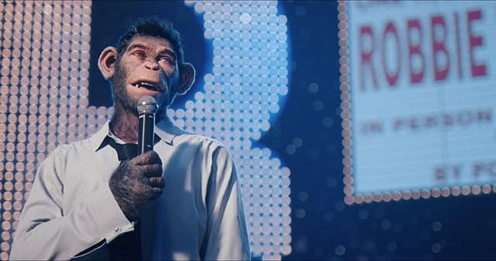 Robbie Williams como macaco no filme