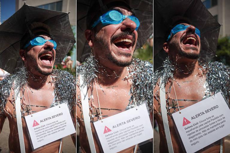 Folião alerta sobre calor extremo durante o Carnaval