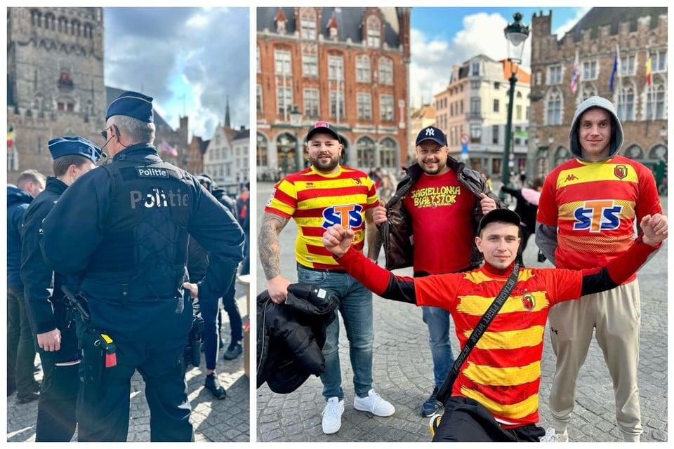 Polícia presente no centro de Brugge.