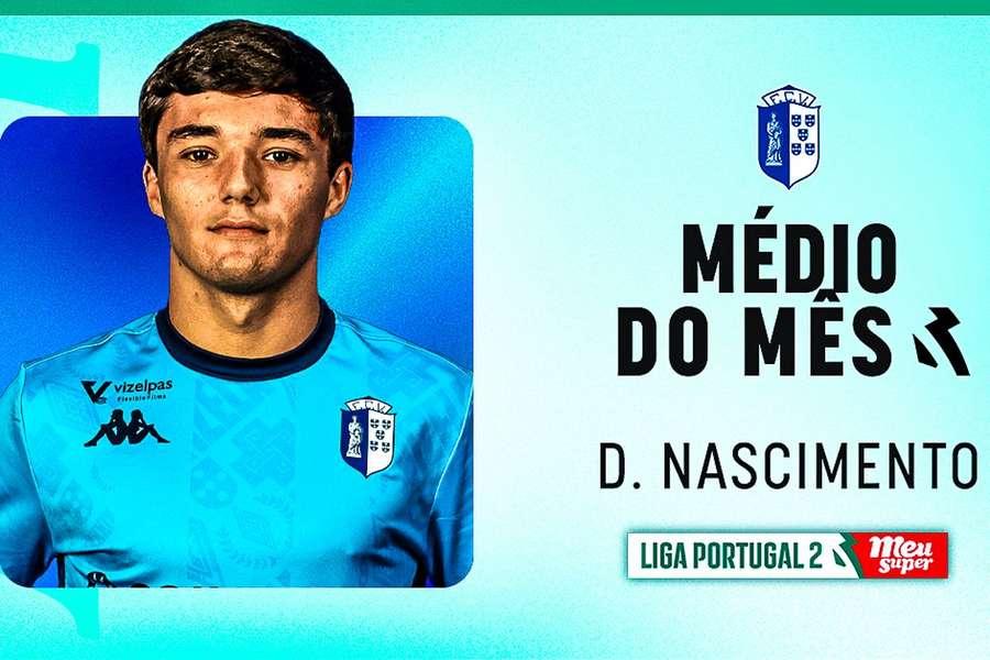 Diogo Nascimento, médio do Vizela, foi o médio do mês da Liga.
